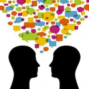 Talking heads with speech bubbles